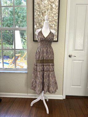 Speed Control New York Floral Halter Maxi Dress